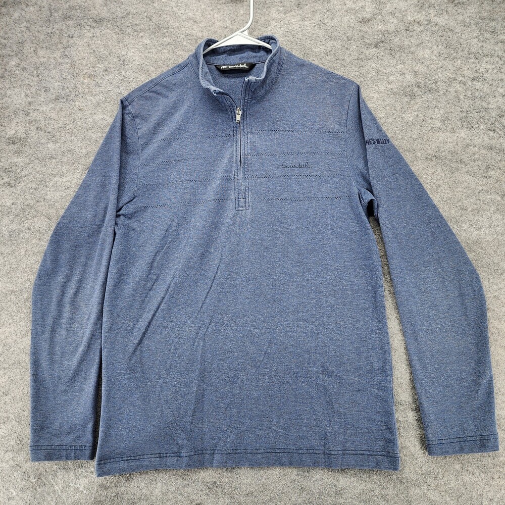 Travis Mathew Pullover Mens Small 1/4 Zip Long Sleeve Blue